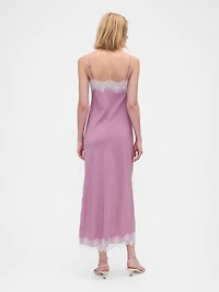 Lace-Trim Maxi Slip Dress