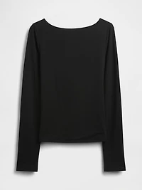 CloseKnit Jersey Boatneck Open-Back T-Shirt