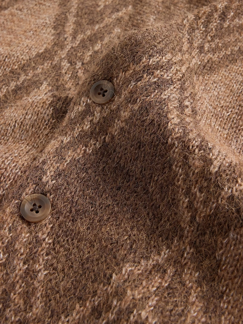Brushed Argyle Cardigan