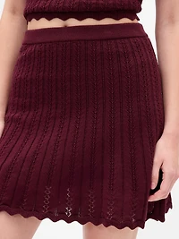 100% Cotton Pointelle Mini Skirt