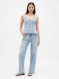 Denim Peplum Tank Top