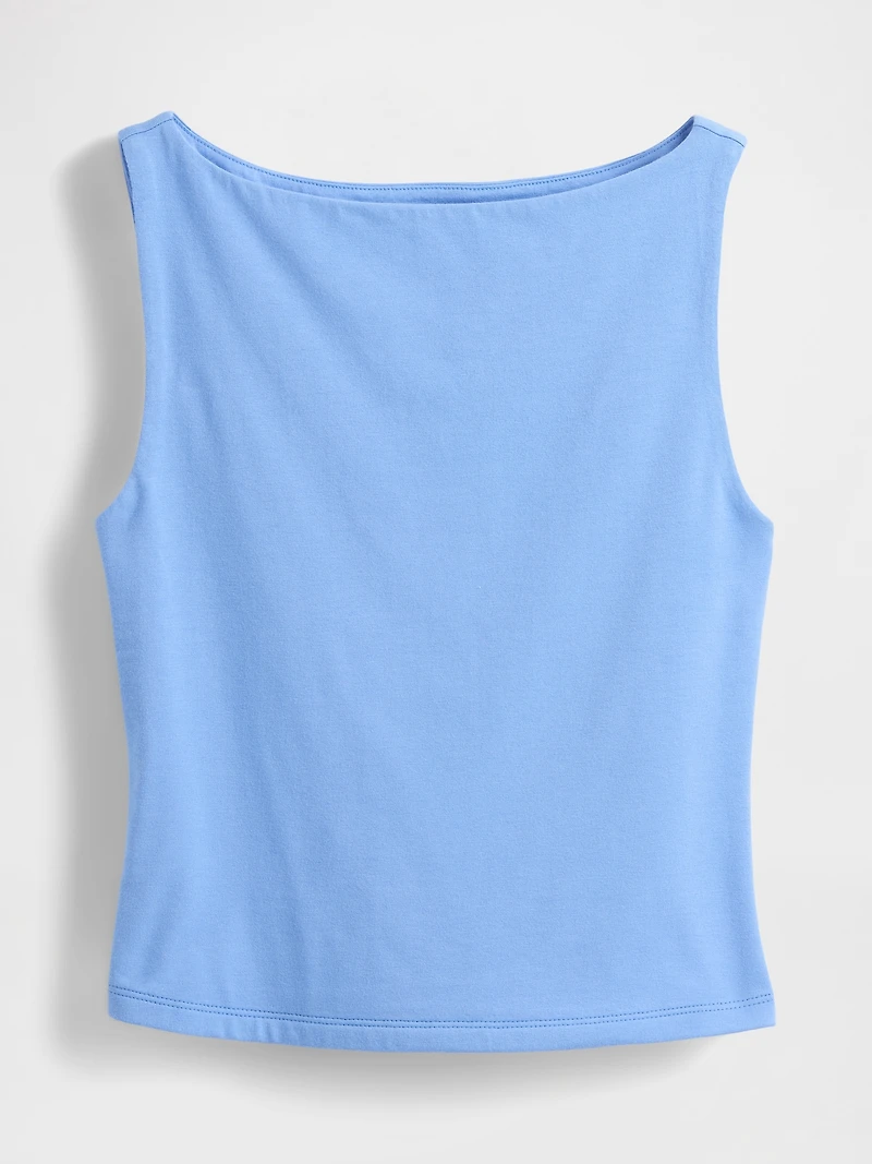 CloseKnit Jersey Boatneck Crop Tank Top