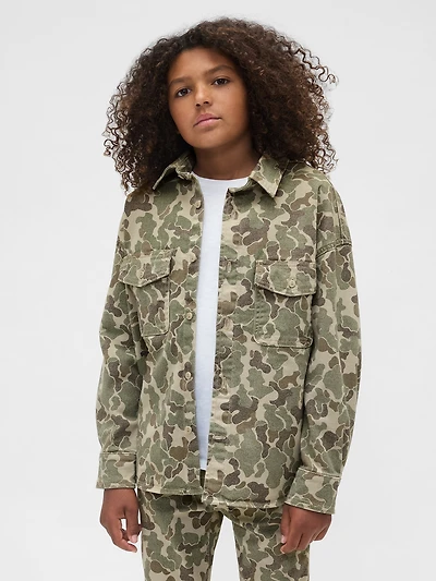 Kids Relaxed Camo Denim Shirt