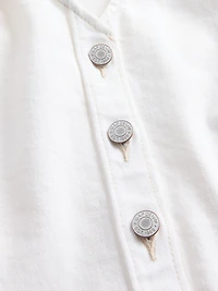 Denim Tie-Neck Top