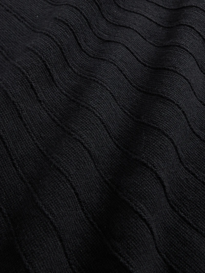Pleated Mini Sweater Skirt