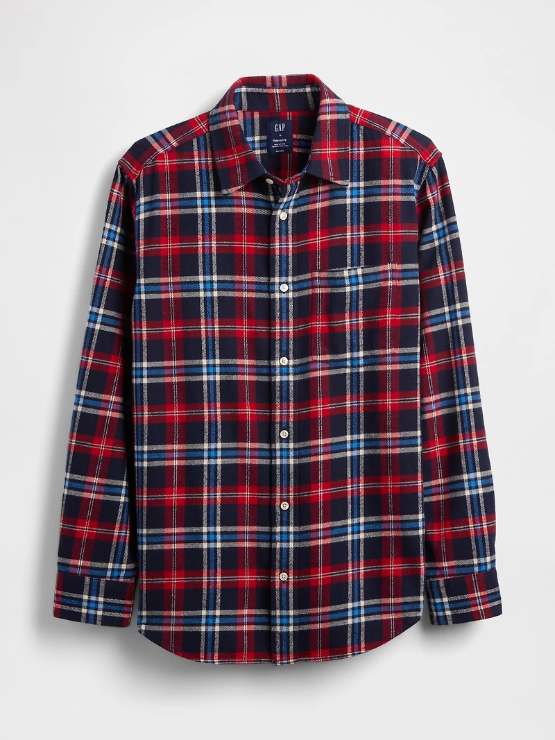 Organic Cotton Relaxed Flannel Shirt
