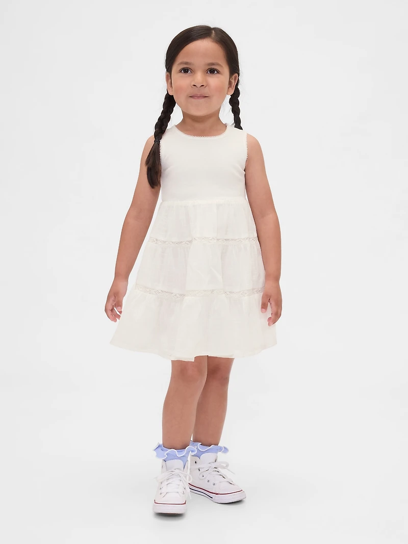 Baby & Toddler Lace-Trim Mixed Media Dress