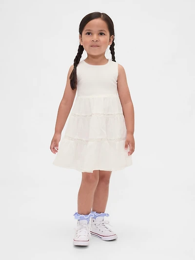Baby & Toddler Lace-Trim Mixed Media Dress