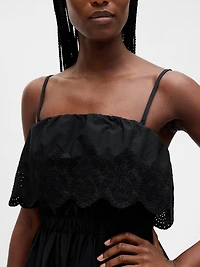 Eyelet Ruffle Mini Dress