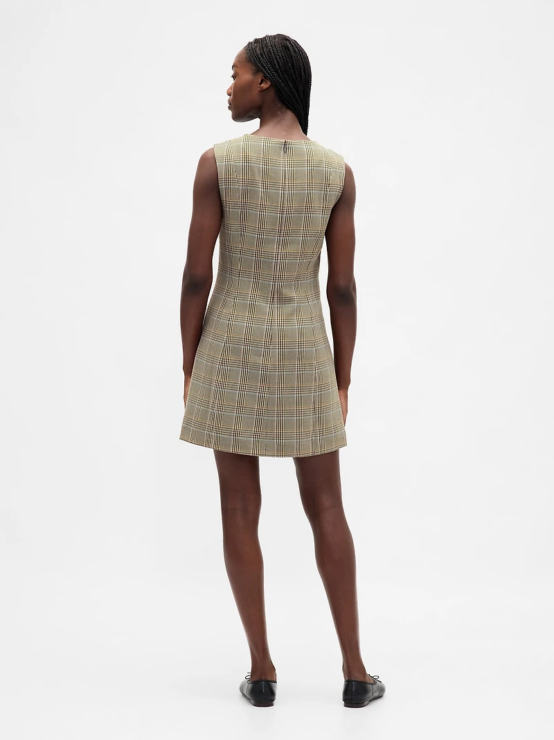 High-Neck Mini Shift Dress