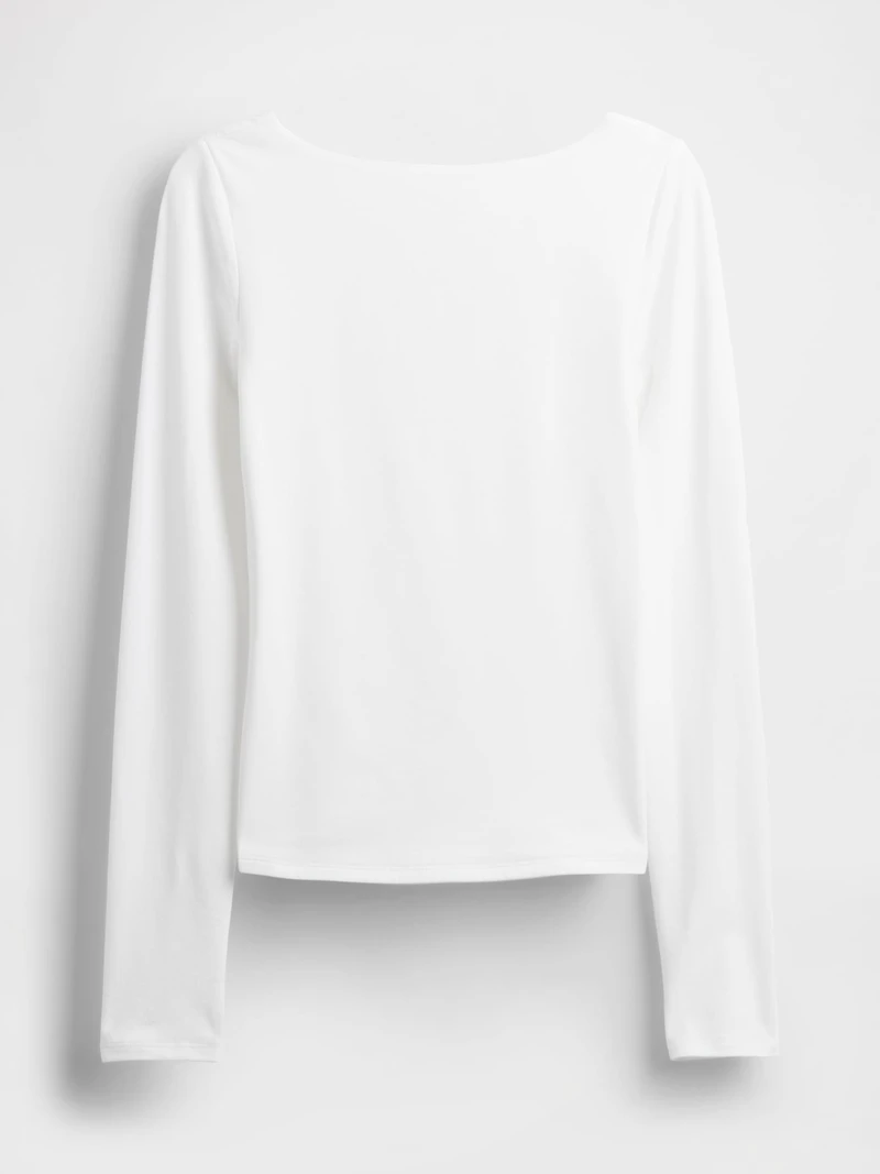 CloseKnit Jersey Boatneck Open-Back T-Shirt