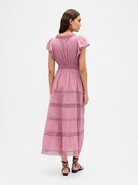 Lace-Trim Midi Dress