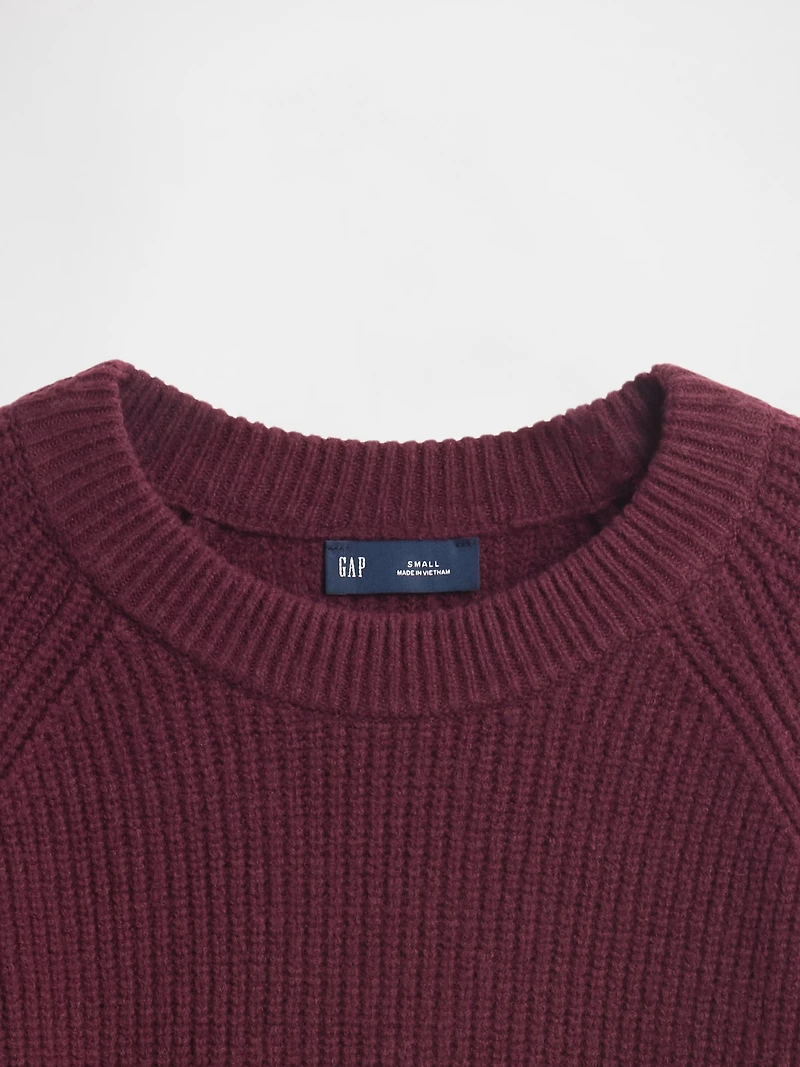 CashSoft Shaker-Stitch Boyfriend Sweater