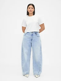 × BÉIS High Rise Barrel Jeans