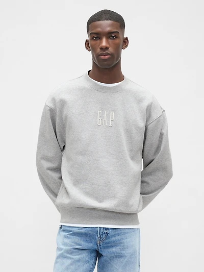 Chandail en coton ouaté épais surdiMen'sionné à logo