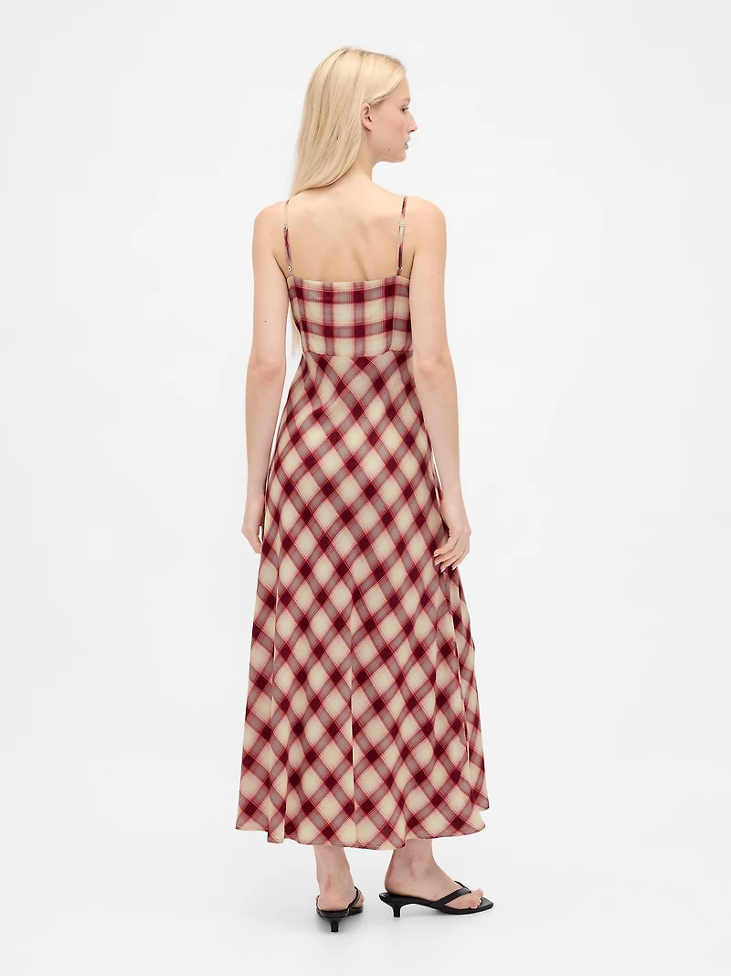 Button-Front Cami Maxi Dress