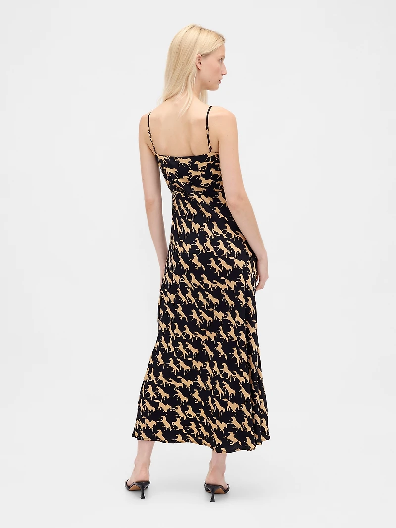 Button-Front Cami Maxi Dress