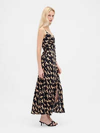 Button-Front Cami Maxi Dress