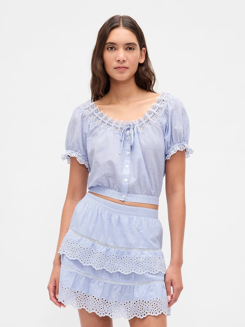 Eyelet Crop Top