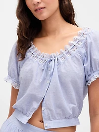 Eyelet Crop Top