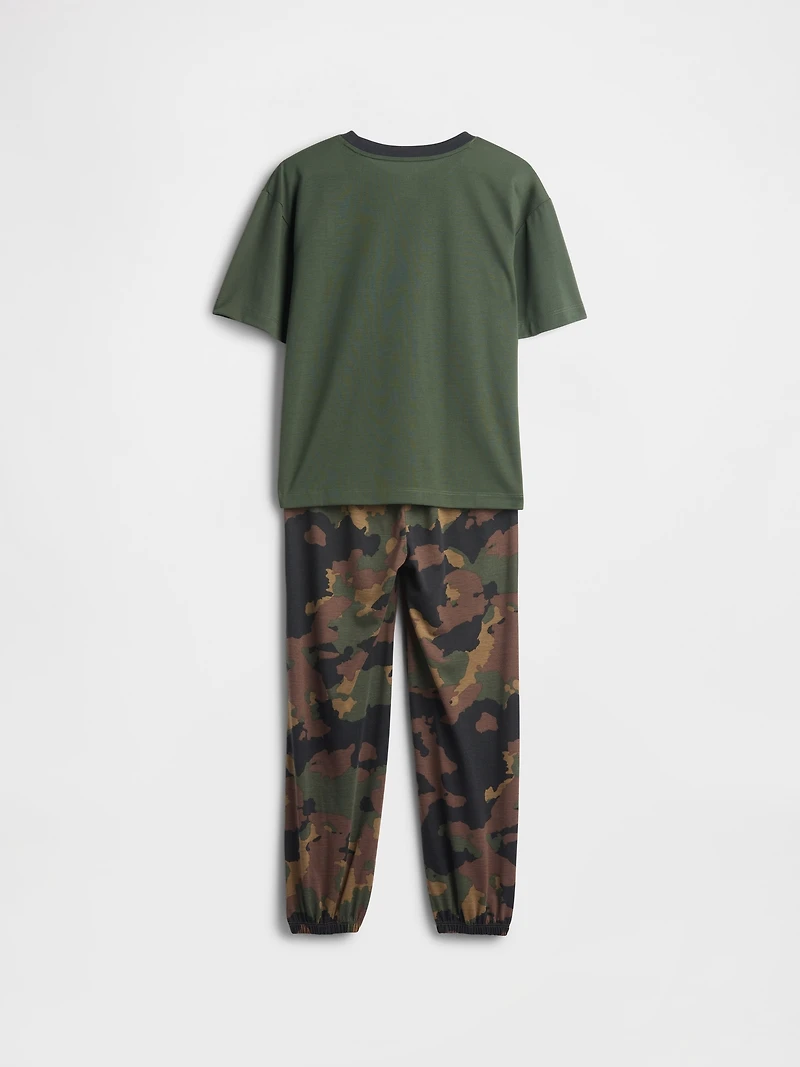 Kids Camo Recycled PJ Jogger Set