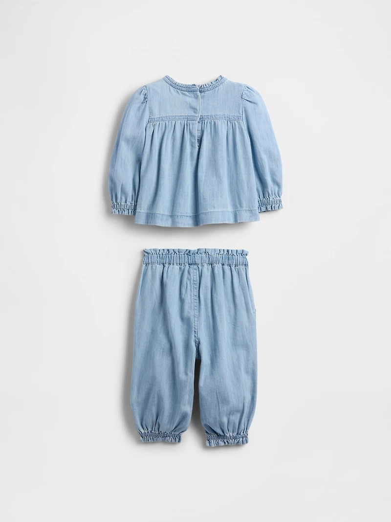 Baby Denim Ruffle Outfit Set