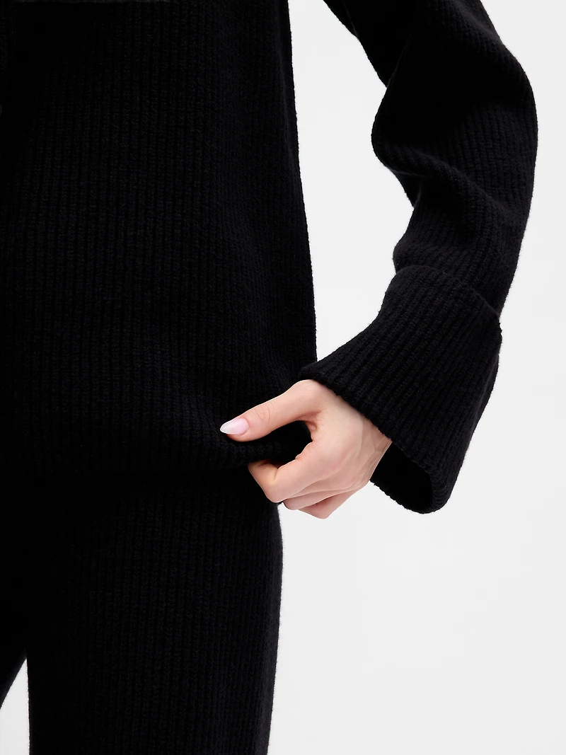 CashSoft Shaker-Stitch Boyfriend Sweater