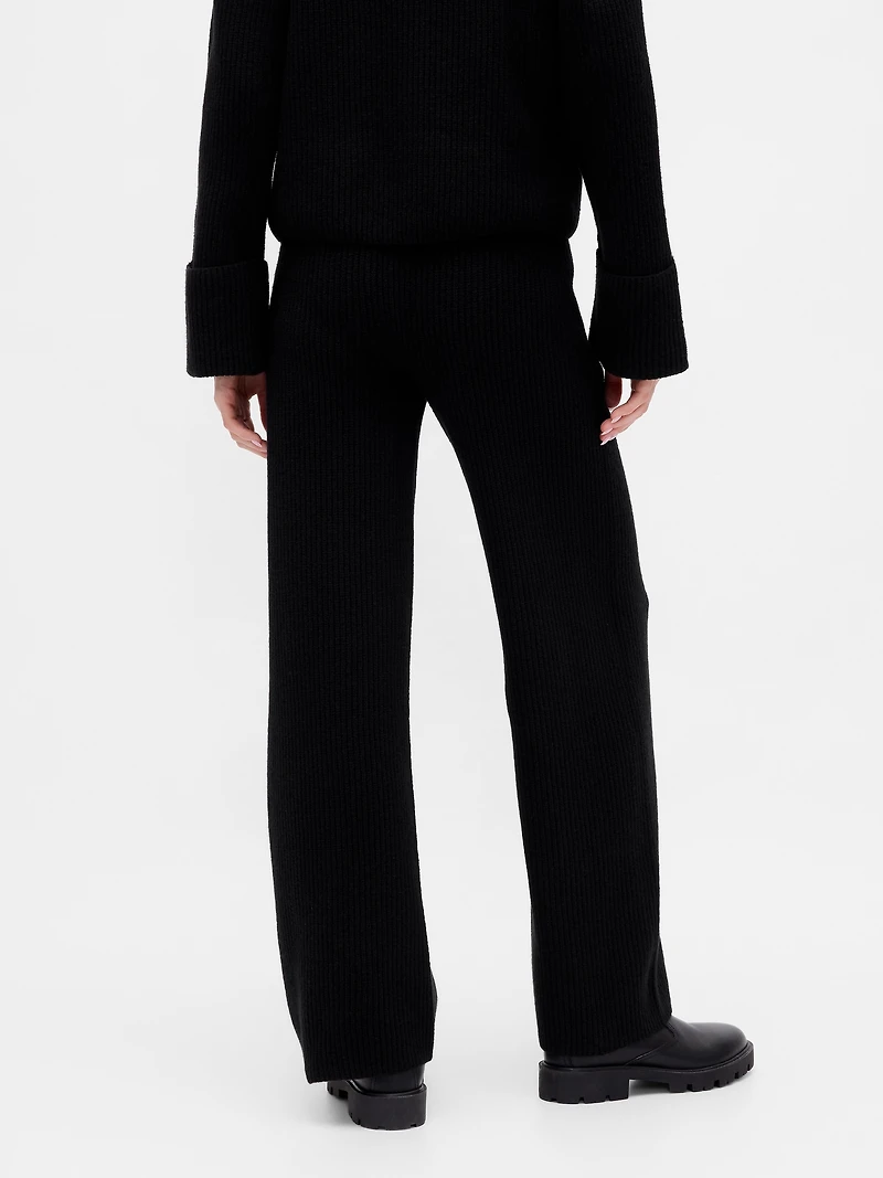 CashSoft Shaker-Stitch Sweater Pants