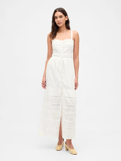 Lace-Trim Maxi Dress