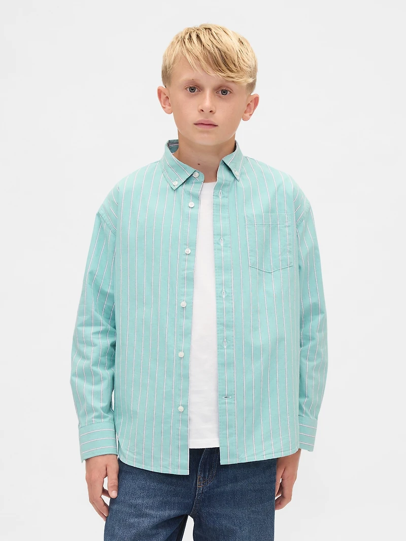 Kids Organic Cotton Poplin Relaxed Shirt
