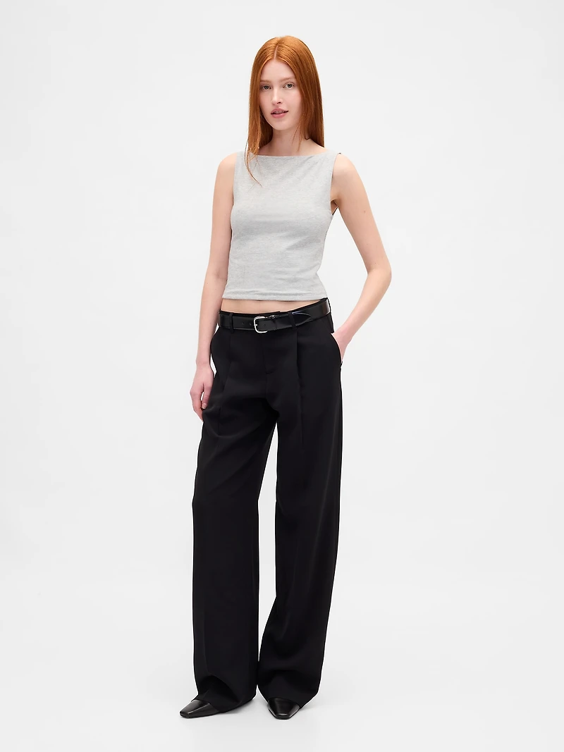 CloseKnit Jersey Boatneck Crop Tank Top