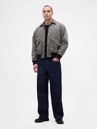 Washed Twill Bomber Jacket