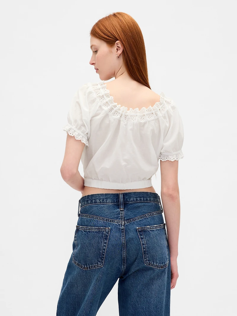 Eyelet Crop Top