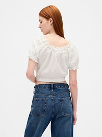 Eyelet Crop Top