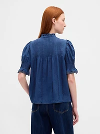 Ruffle Pintuck Shirt