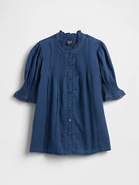 Ruffle Pintuck Shirt