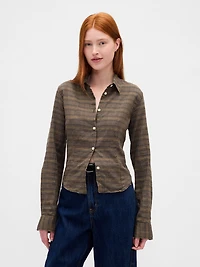Flannel Fitted Plaid Shirt