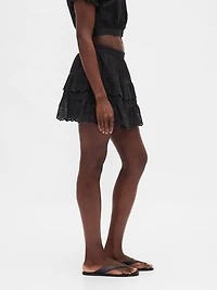 Eyelet Ruffle Mini Skort