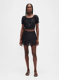 Eyelet Crop Top