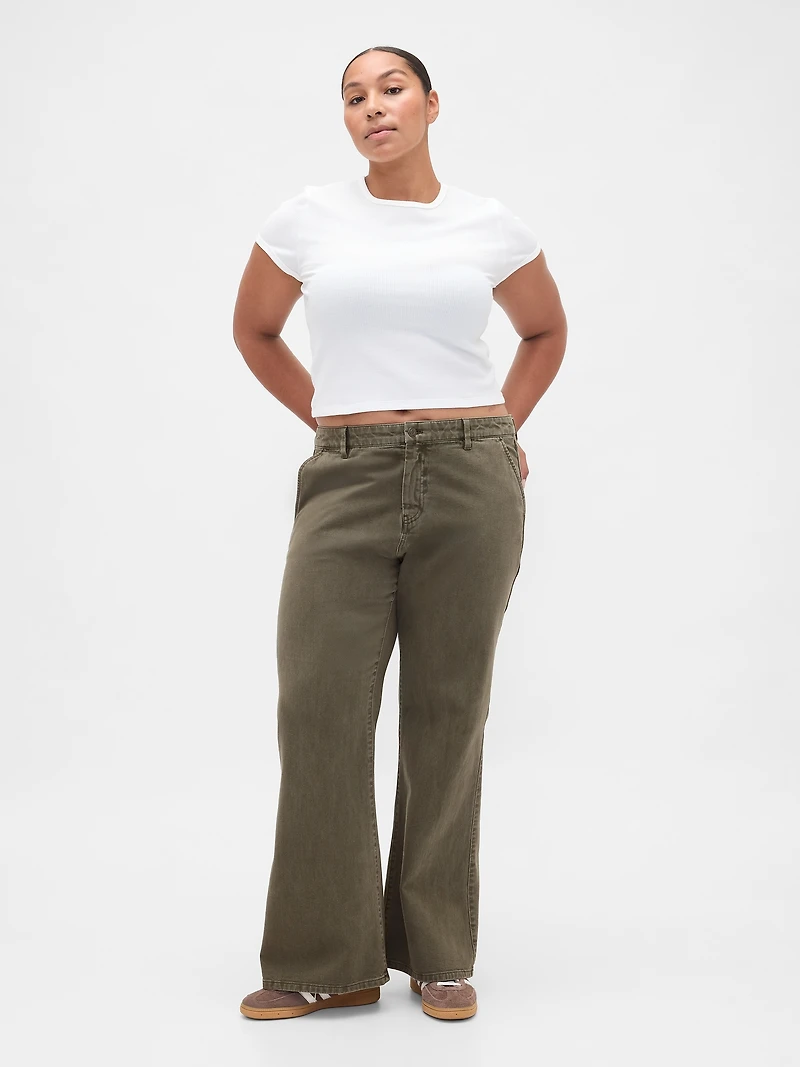 Low Rise Flare Khakis