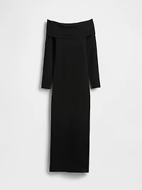 CashSoft Stretch Off-Shoulder Midi Sweater Dress