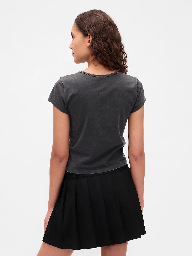 Cotton Jersey Crop Logo T-Shirt