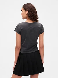 Cotton Jersey Crop Logo T-Shirt