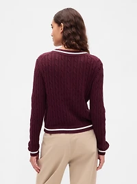 100% Cotton Cable-Knit Cardigan