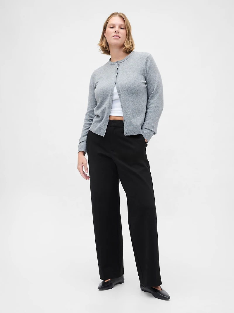 High Rise Ponte Wide-Leg Pants