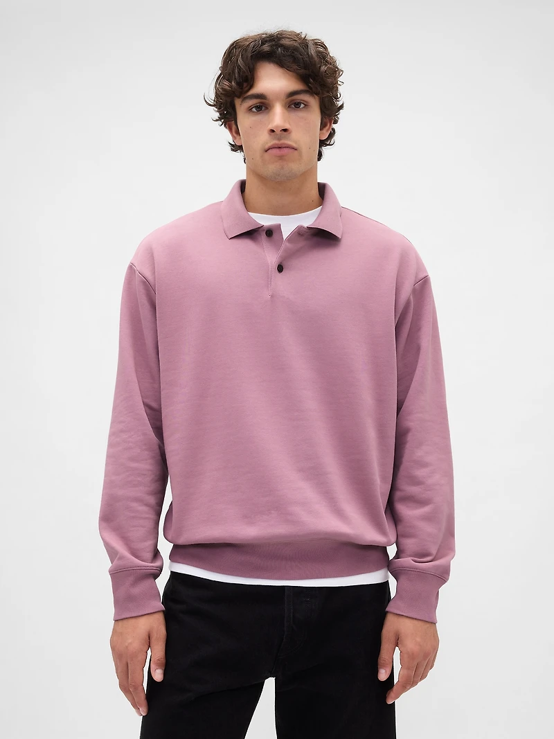 Heavyweight Oversized Polo Shirt Sweatshirt