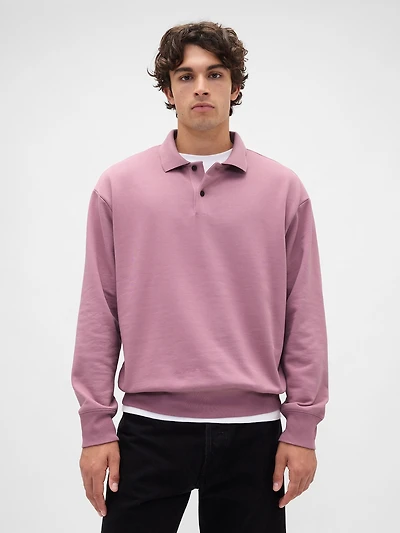 Heavyweight Oversized Polo Shirt Sweatshirt