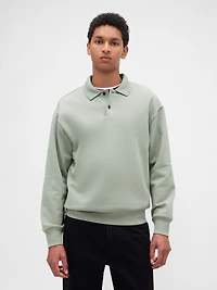 Heavyweight Oversized Polo Shirt Sweatshirt