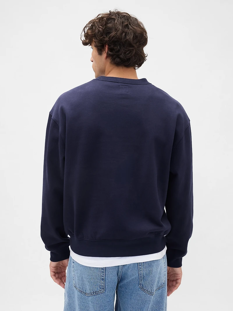 Chandail en coton ouaté épais surdiMen'sionné à logo