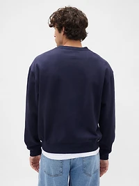 Chandail en coton ouaté épais surdiMen'sionné à logo